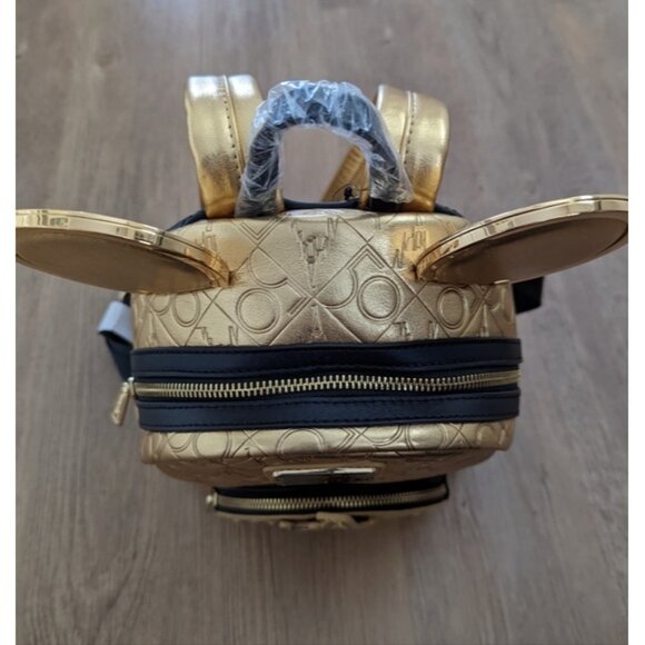 NWT Loungefly Disney World 50th Anniversary Gold Mini Backpack